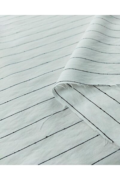 Kumaş Parça Льняна тканина біла з чорними поперечними смугами (ширина 145 см ...