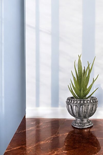 Evene Mini Çiçek Saksı Küçük Sukulent Gümüş Eskitme Kaktüs Saksısı Antika Model