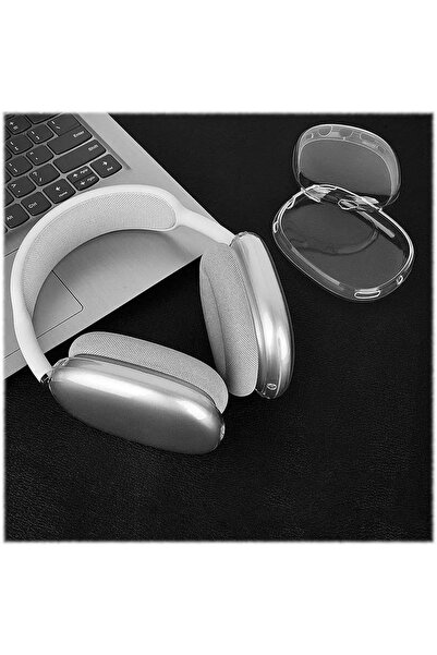 bbtech Apple AirPods Max ile Uyumlu Transparan Esnek Silikon Koruyucu Kılıf