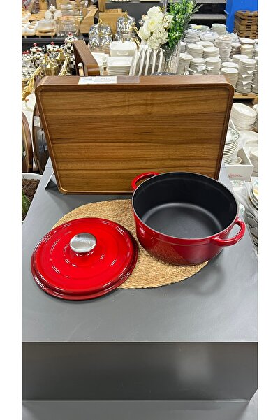 OLİKA İRON KIRMIZI 24 CM DEMİR DÖKÜM DERİN TENCERE