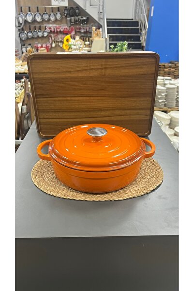 OLİKA İRON TURUNCU 24 CM DEMİR DÖKÜM BASIK TENCERE