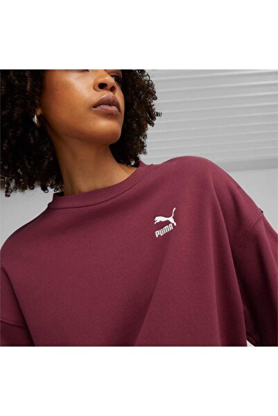 Puma Halenka Puma Classics Oversized Crew, červená, ženy