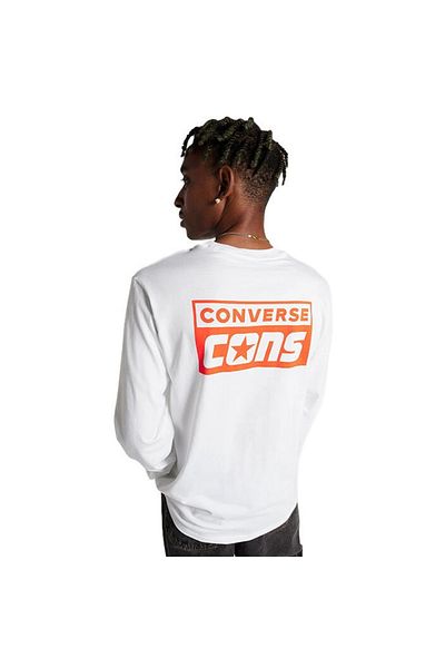 converse Jachetă albă Converse Cons cu mânecă lungă pentru bărbați