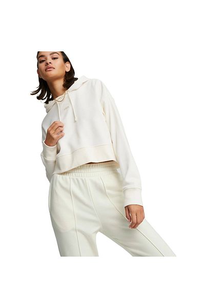 Puma Dámská mikina s kapucí Puma Classics Cropped, bílá