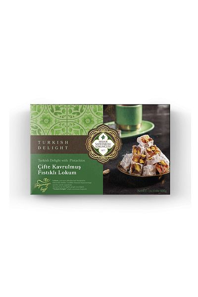 MEŞHUR SAFRANBOLU LOKUMCUSU 400 Gr. Double Roasted Pistachio Turkish Delight