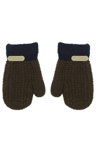 bebegen Baby Boy Khaki Laci Knitwear Fingerless Gloves 1-3 Years