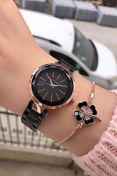 Homies Hm 199034 S01 Model Women's Wrist Watch and Bracelet Gift