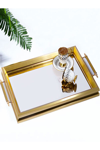 Kosova A-596 Cam Kulplu Lüks Tepsi - Nişan Söz Tepsisi