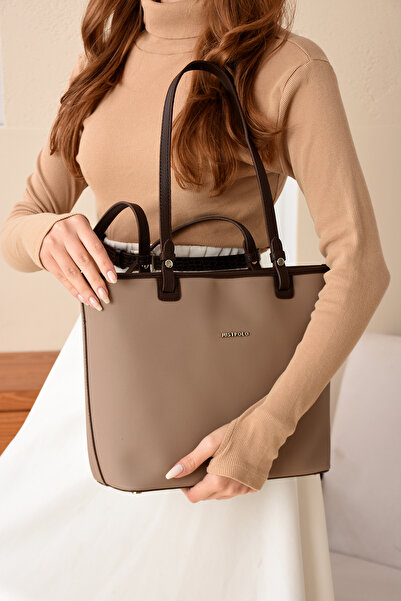 Just Polo Sand Brown Large Size Women's Shoulder Bag
