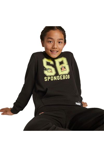 Puma Kapucňa Puma x Spongebob Squarepants, čierna, detská