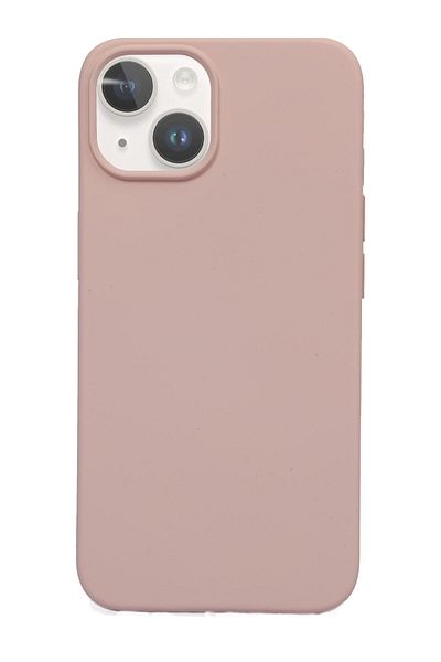 Merwish غطاء حماية من السيليكون متوافق مع هاتف Apple Iphone 13 وIphone 14 مع شعار مخملي باللون الرملي الوردي