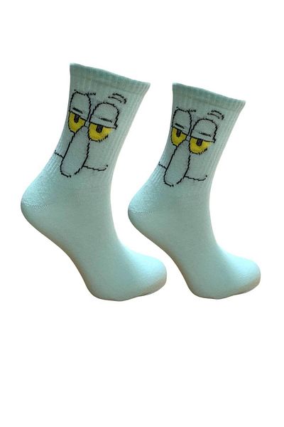 AL Bİ 90LIK Squidward Character Patterned College Socks