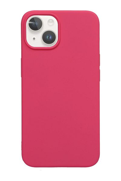 Merwish غطاء حماية من السيليكون متوافق مع هاتف Apple Iphone 13 وIphone 14 مع شعار مخملي باللون الفوشيا