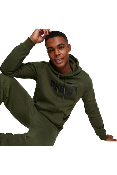Puma Kapuce Puma ESS Big Logo Mikina FL, Zelená, Pánské
