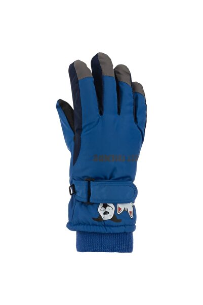 bebegen Erkek Çocuk Mavi Best Friends Yazılı Kar Eldiveni 4-8 Yaş