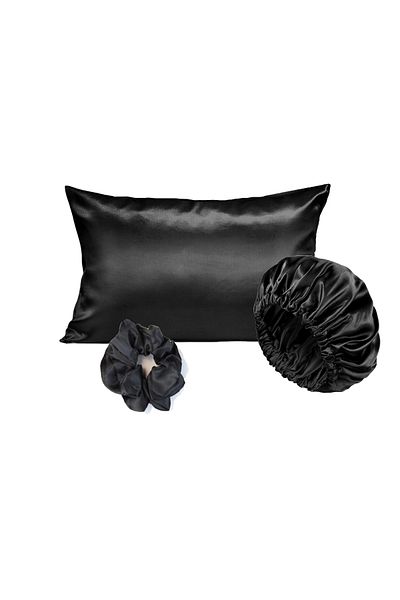 ANT HOME TEKS Satin Bonnet - Set cosmetic cu cataramă și îngrijire pentru păr creț și drept