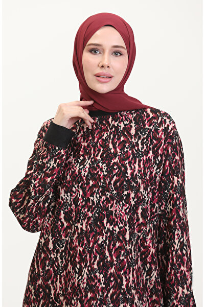 sefamerve Plum Black Tunic and Pants Set - 0542-03