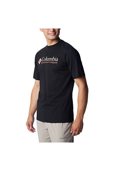 Converse T-shirt Columbia Basic Logo, Μαύρο, Ανδρικό