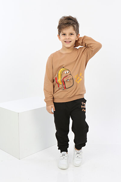 Toontoy Boy's Text Printed Tracksuit Set with Bag