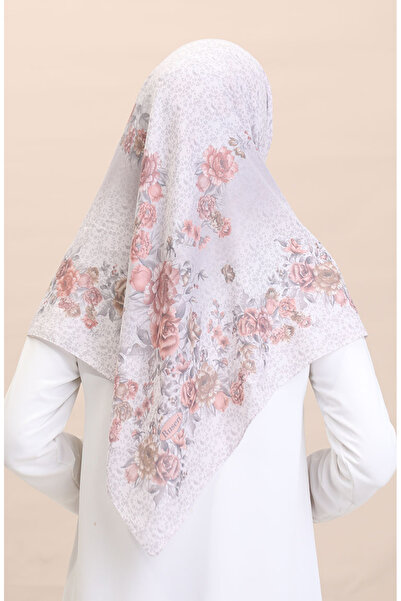 sefamerve Flover-08 Patterned Gray Scarf