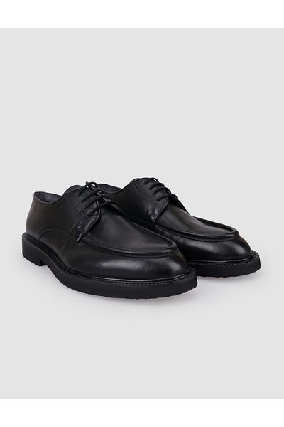 Cabani 100% Genuine Leather Black Laced Men's Classic Shoes