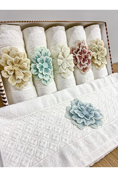 AYHANHOME Набір рушників для рук та обличчя 50x90 з квітковим візерунком у коробці 6 шт.