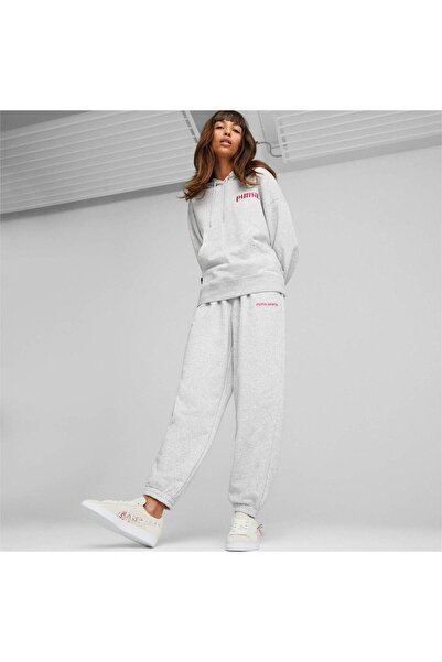 Puma Pants Puma Team Sweatpants Tr, Gray, Women