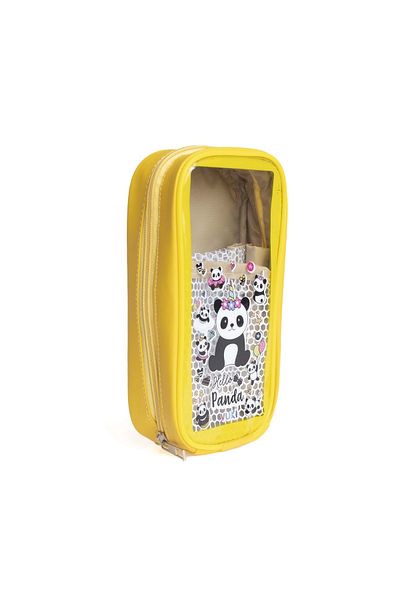 VUKİ Panda Patterned Lined Zippered Large Size Pencil Case