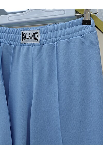 Modamorfo Kék kapucnis és címer részletes fésült pamut öltöny - baba