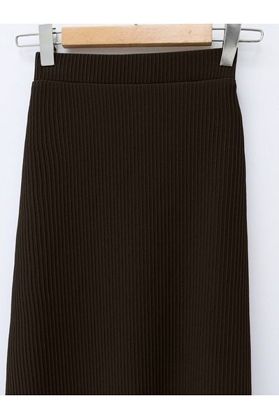 Modamorfo Corded Brown Skirt - Elastic Waist