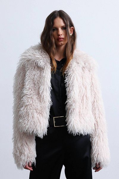 Suud Collection Ecru Suzie Kunstpelzjacke