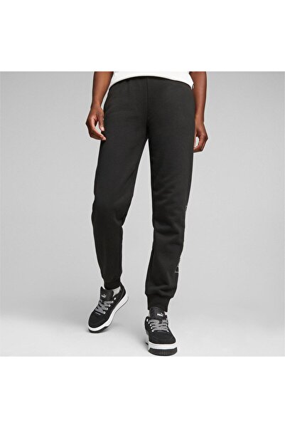 Puma Kalhoty Puma Logo s potištěným elastickým pasem Active Joggers, černé, ženy