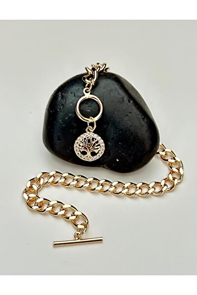 juleeco Yaşam Ağacı Rose Gold Rodyum Kaplama Bileklik(19CM)