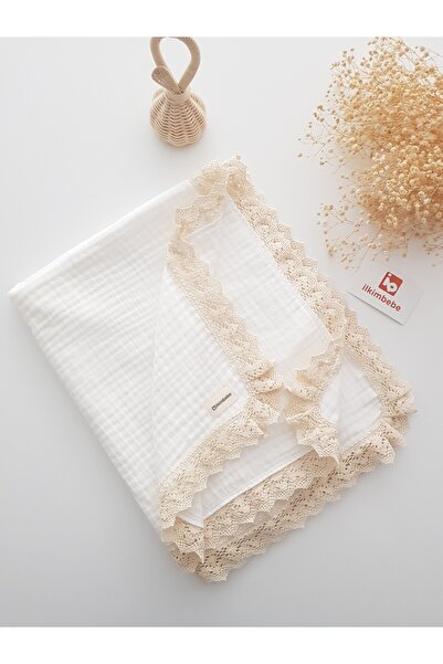 ilkimbebe Lacy Four Layer Muslin Baby Blanket Muslin Cover 85 X 90