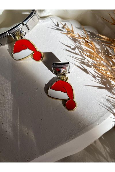 MELENY Santa Hat and Italian Bracelet Charm - Stainless Steel Christmas Series