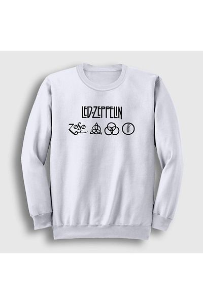 Presmono Unisex Λευκά Σύμβολα Led Zeppelin Φούτερ 97098tt