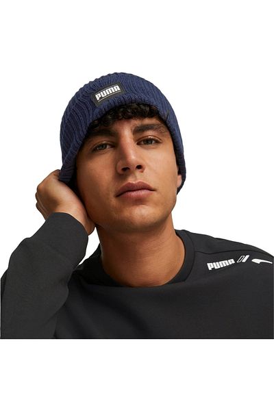 Puma Čepice Puma Ribbed Classic Beanie, modrá, unisex