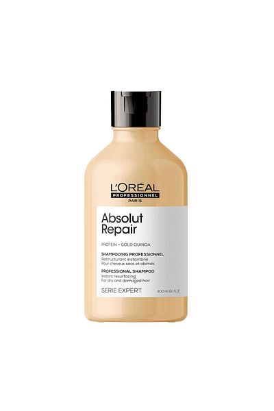 L'oreal Professionnel L'Oreal Absolut Repair Gold Shampoo 300ml, Repariert und stärkt geschädigtes Haar, mit goldenem Quin