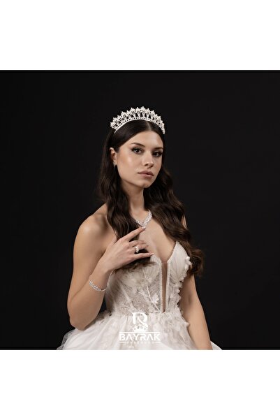 VİYA Maysa 3D Bridal Crown Bridal Hair Accessory