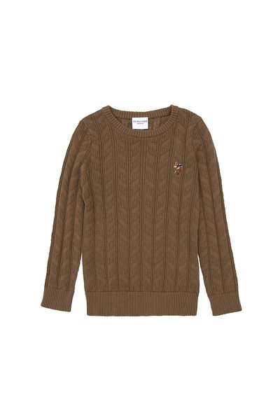 U.S. Polo Assn. Boy's Khaki Basic Crew Neck Sweater 50288889 -Vr027