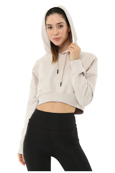 Scorp Γυναικείο φούτερ με κουκούλα Storm Crop Beige