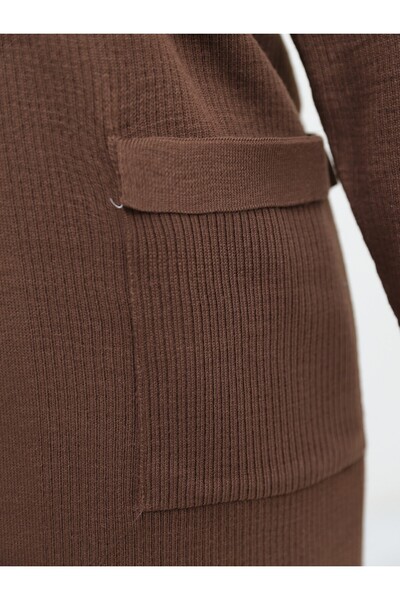 Modamorfo Long Knitwear Cardigan with Pockets and Slits