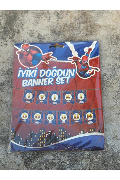 Party partycom spiderman örümcek adam iyi ki doğdun yazılı banner