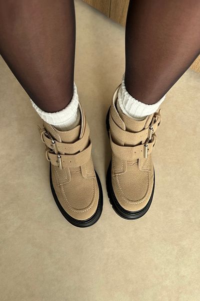 Mupa Shoes Γυναικείες Μπότες Μπεζ Suede