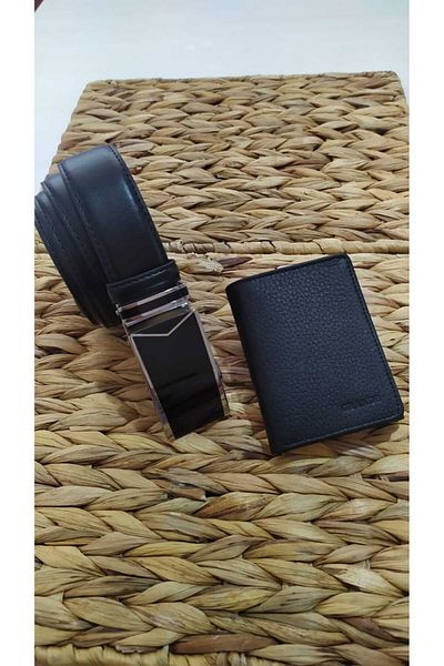 Grande 1414 Grande Genuine Leather Men's Wallet Mechanism Men's Belt Set