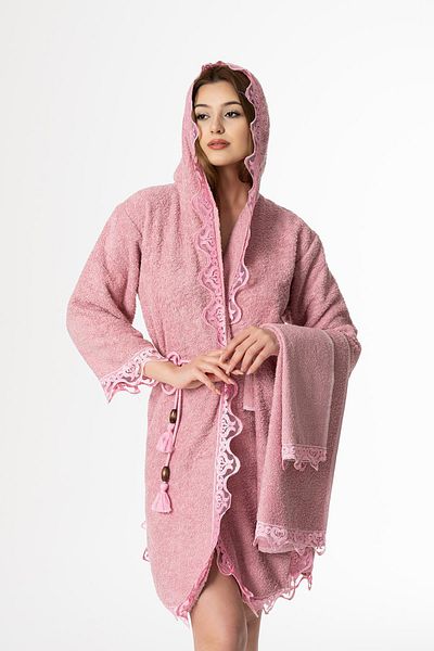 Ender Home Σετ Μπουρνούζι Rosa Νυφικό 5 Τεμάχια Δαντελένιο Σετ Προίκας