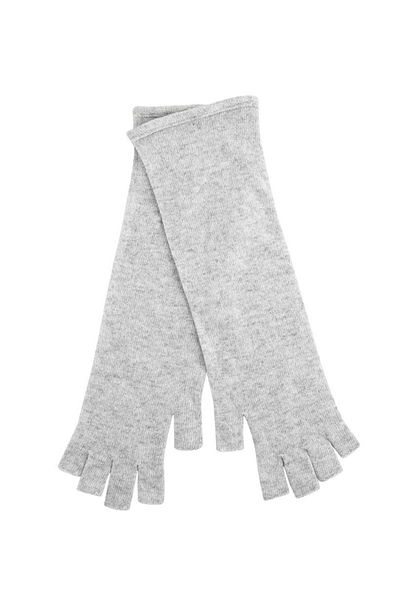 RİVUS Wool Blended Cut Fingers Long Knitwear Gloves - Gray