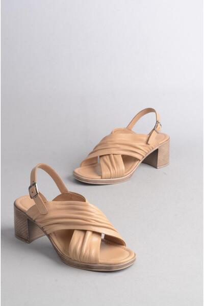 SEÇ KUNDURA Sandale cu toc din piele naturală SEÇ 78 - nurcă (înălțime toc: 6...