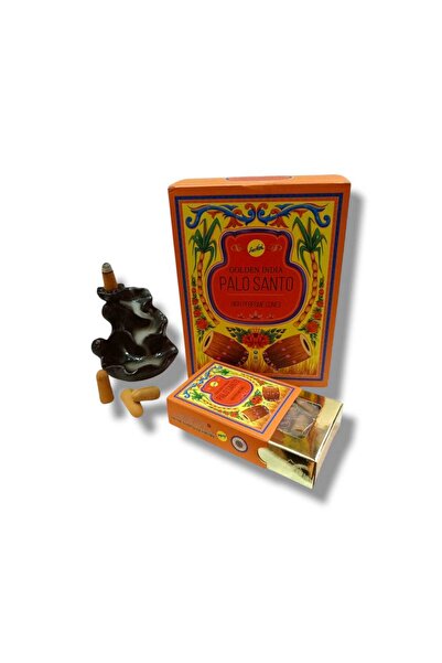 sree vani Palo Santo Kokulu (ALTIN SERİSİ) Naturel 10 Adet Geri Akış Şelale T...