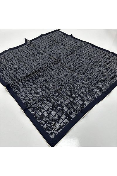 Vissona Μεταξωτό κασκόλ Navy Blue Twill IPK6402
